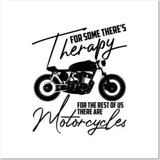 Funny Motorcycle Rider Therapy - Vintage Biker Gift Posters and Art